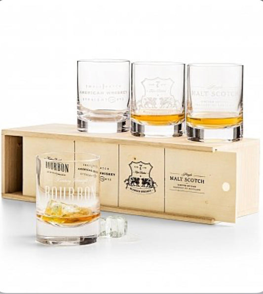 Viski etched tumblers gift set